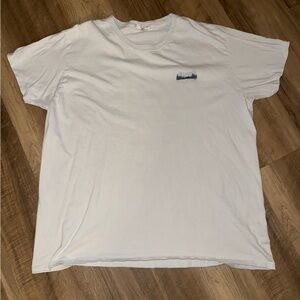 Simply Southern White Short Sleeve Crewneck T-Shirt with Small Navy Graphic